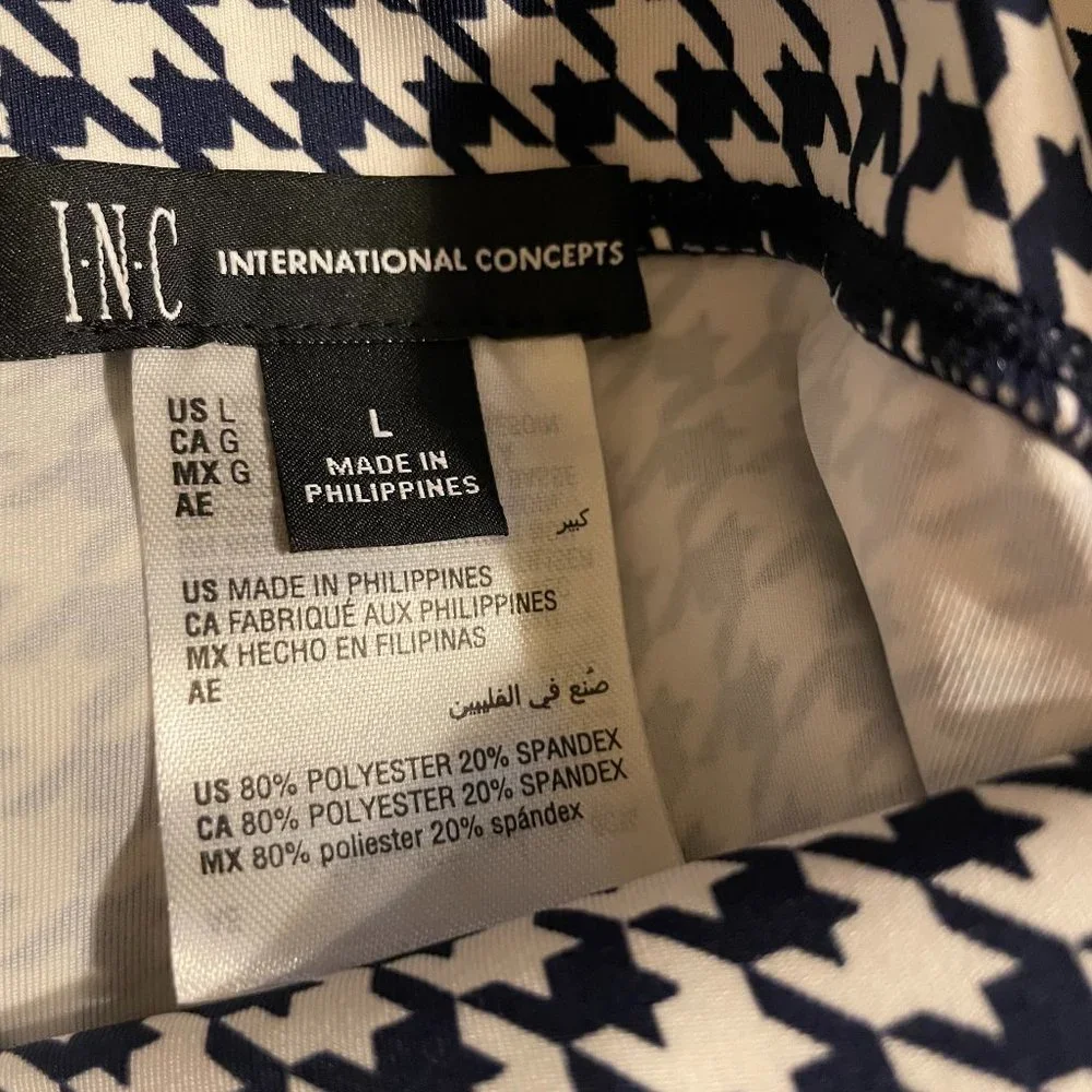 I.N.C. INTERNATIONAL CONCEPTS Houndstooth Compression Leggings LARGE (310) - Picture 6 of 6
